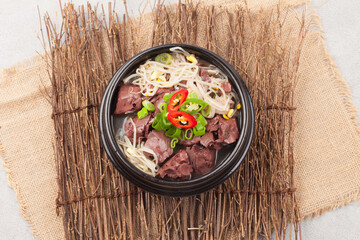 Soup to soothe an upset stomach caused by drinking the night before.