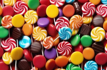 Fototapeta na wymiar lots of colored candy background