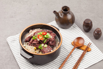 Soup to soothe an upset stomach caused by drinking the night before.