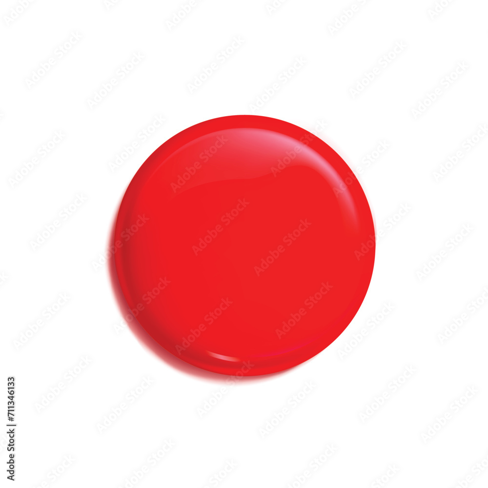 Wall mural vector of blank red glossy badge or web button for use in apps or web design