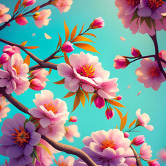 pink cherry blossom background