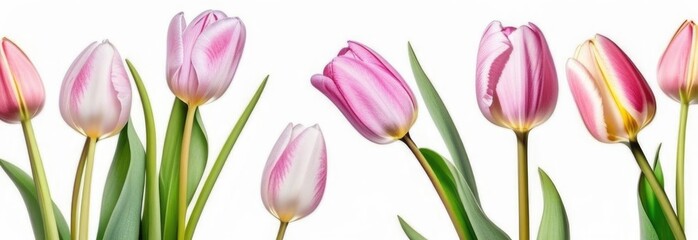 Obraz premium pastel tulips watercolor background. tulips space for text