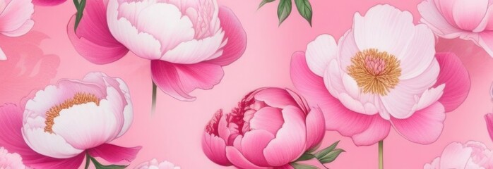 peonies watercolor. pink peonies background