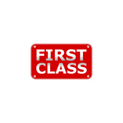 First class sign icon isolated on transparent background