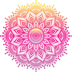 Beautiful floral pattern mandala art isolated on a white background, decoration element for meditation poster, yoga, banner, henna, invitation, cover page, design element mandala art, vector art