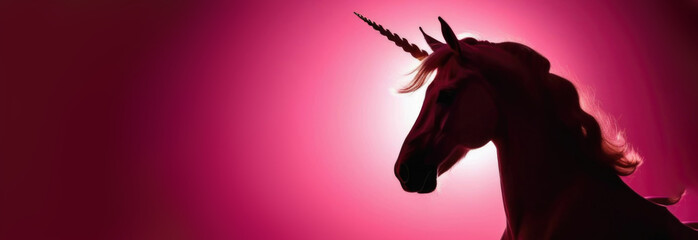 Unicorn silhouette on a bright background. creative unicorn