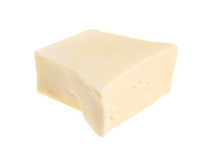 Piece of tasty chocolate isolated on white