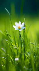 white flower on grass