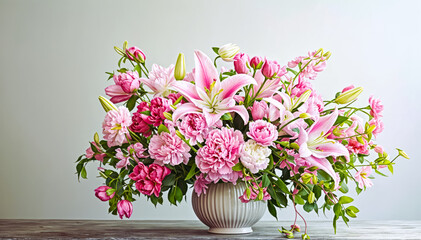 Delicate Floral Arrangement on a Studio Table