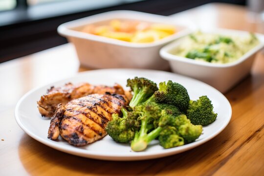 Grilled Chicken With A Side Of Steamed Broccoli