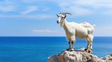 Fototapeta premium mountain goat on the mountain