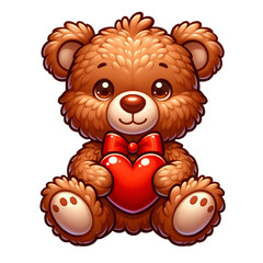 Valentine Teddy Bear Holding Heart