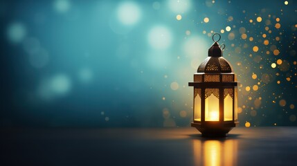 Fototapeta premium lantern in the bokeh background