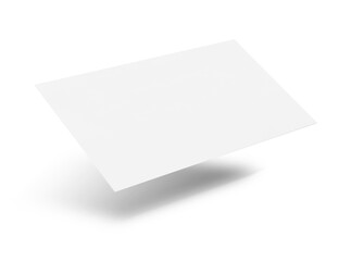 Blank business card in air on white background. Mockup for design