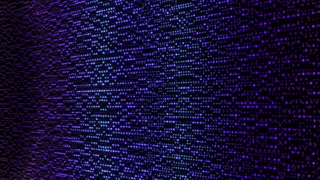 Digital Computer Data Animation Background. Computer Big Data Futuristic High Tech Animation Background, Computer Data Transfer Glowing Dot Moving, Binary Code Digital Data Animation Internet Network 