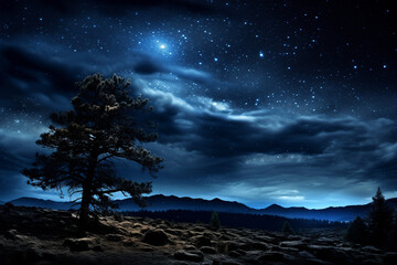 beautiful sky full of stars in dark night