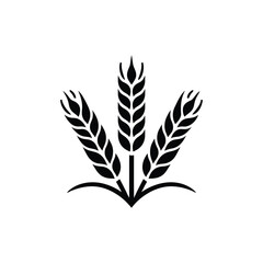 Wheat icon, black silhouette