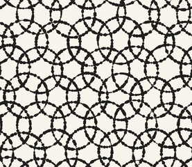 Vector seamless pattern. Repeating geometric elements. Stylish monochrome background design.