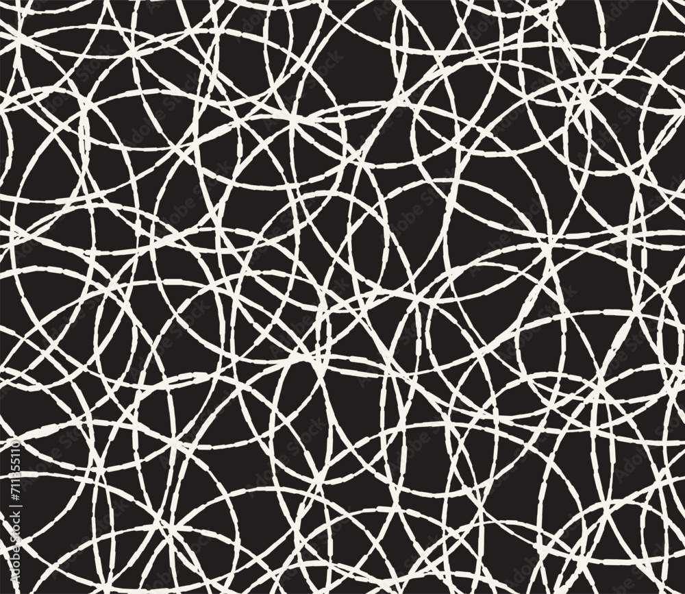 Wall mural vector seamless pattern. repeating geometric elements. stylish monochrome background design.