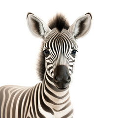 Fototapeta na wymiar Heartwarming close up illustration of a baby zebra