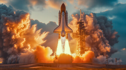 Space Shuttle launching (AI created).