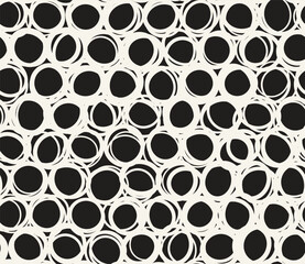 Vector seamless pattern. Repeating geometric elements. Stylish monochrome background design.