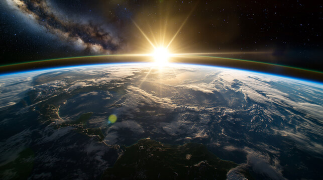 View of the planet Earth from the space (AI created).