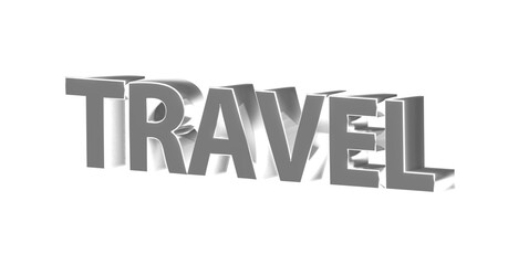 Travel - Reisen silberne plakative 3D-Schrift, Urlaub, Flug, Hotel,, Strandurlaub, Städtereisen, Abenteuerurlaub, Wellnessurlaub, Backpacking, Familienurlaub, Camping, Kreuzfahrt
