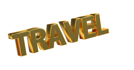 Travel - Reisen goldene plakative 3D-Schrift, Urlaub, Flug, Hotel,, Strandurlaub, Städtereisen, Abenteuerurlaub, Wellnessurlaub, Backpacking, Familienurlaub, Camping, Kreuzfahrt
