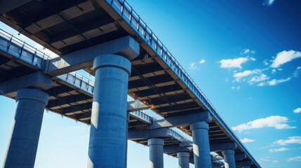 Fototapeta premium Abstract Modern Bridge Architecture on sky background.