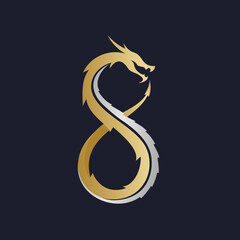 infinity dragon logo design.