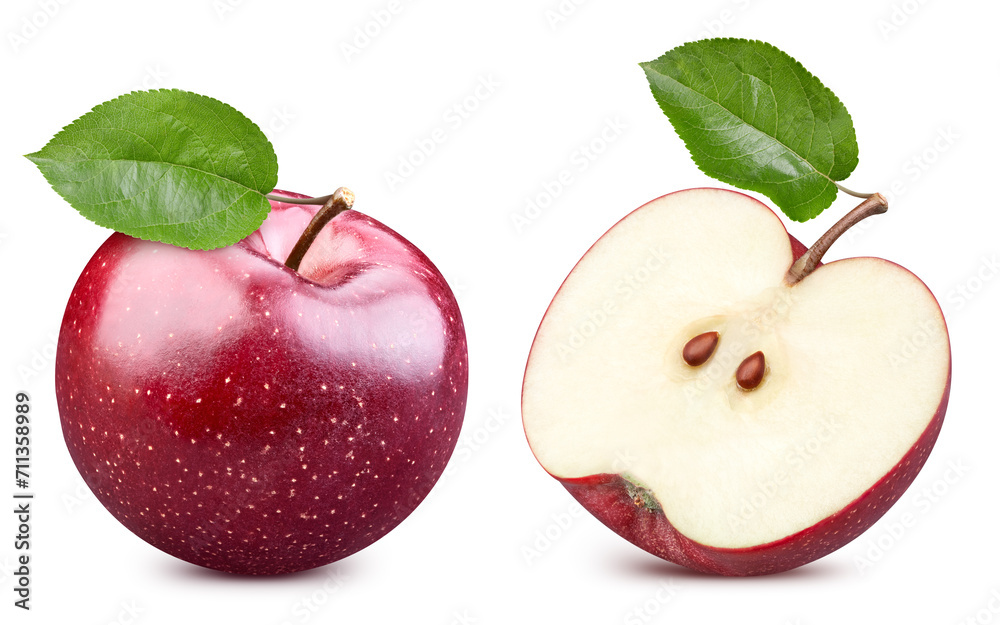 Wall mural red apple isolated on white background