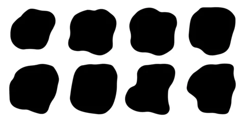 Foto op Aluminium Liquid blob shapes, vector organic random forms, black fluid silhouette, simple smooth ink stain. Flat design elements. Vector illustration © Мария Елисеева