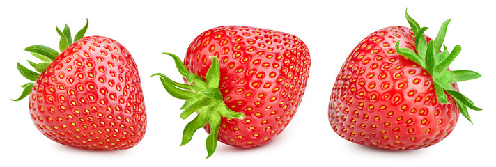 Fresh strawberry orange isolated on white background