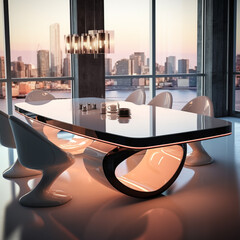 3d illustration of high-end, luxury and stylish apartment interior architecture, June 2023.