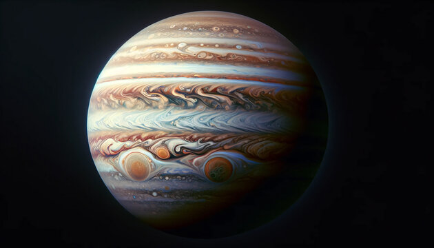 Impresionante Foto del Planeta Júpiter con Detalles Hiperrrealistas de sus Tormentas y Bandas Atmosféricas - Imagen de Planeta del Sistema Solar, el Espacio y el Cosmos