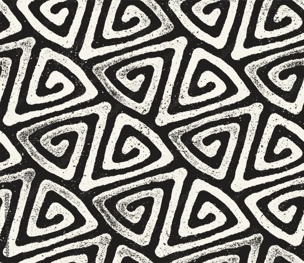 Wall mural vector seamless pattern. repeating geometric elements. stylish monochrome background design.