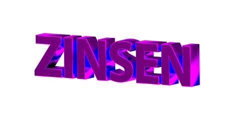 Zinsen - pinke plakative 3D-Schrift, Finanzen, Sparen, Bankkonto, Bank, Guthaben, Gewinn, Rendering, gerendert, Freisteller, Alphakanal
