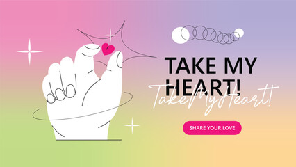 Take My Heart Banner Template