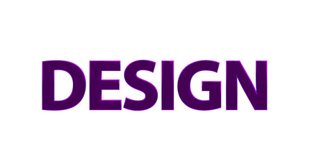 Design - violette plakative 3D-Schrift, Gestaltung, Mode, Architektur, Produktdesign, Webdesign, Grafikdesign, Layout, Rendering, gerendert, Freisteller, Alphakanal