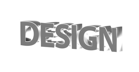 Design - silberne plakative 3D-Schrift, Gestaltung, Mode, Architektur, Produktdesign, Webdesign, Grafikdesign, Layout, Rendering, gerendert, Freisteller, Alphakanal