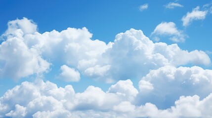 Naklejka na ściany i meble puffy cloud sky background illustration cumulus stratus, overcast clear, sunny celestial puffy cloud sky background