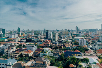 Phnom penh city Financial district and business in urban city in Asia.