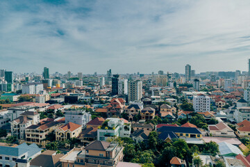 Obraz premium Phnom penh city Financial district and business in urban city in Asia.