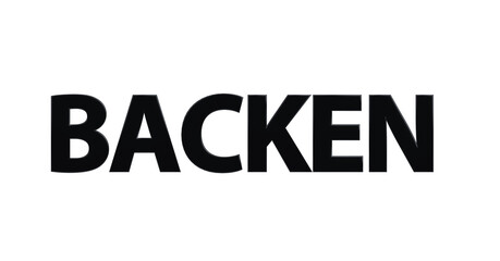 Backen - schwarze plakative 3D-Schrift, Kuchen, Gebäck, Schrift, Weihnachten, Plätzchen, Rendering, gerendert, Freisteller