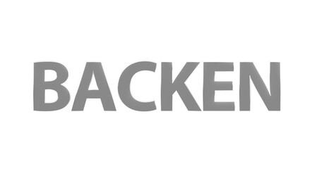 Backen - silberne plakative 3D-Schrift, Kuchen, Gebäck, Schrift, Weihnachten, Plätzchen, Rendering, gerendert, Freisteller