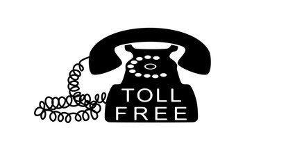 toll free,  black isolated silhouette