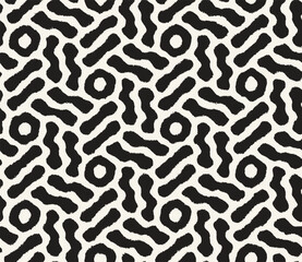 Vector seamless pattern. Repeating geometric elements. Stylish monochrome background design.