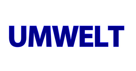 Umwelt - blaue plakative 3D-Schrift, Klimawandel, Recycling, Nachhaltigkeit, Natur, Naturschutz, Umweltverschmutzung, Greenwashing, Abfall, Renderin, Freisteller
