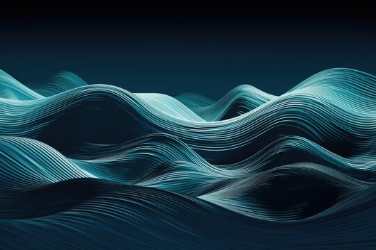 Contemporary, Blue Layers with Curves. Abstract 3D Background.